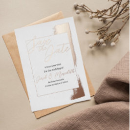 ウェディングモダンフォイルで日付招待状を保存 箔招待状