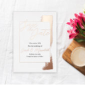 ウェディングモダンフォイルで日付招待状を保存 箔招待状