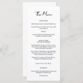 ウェディングモダンレセプションディナーメニュー メニュー (正面/裏面)