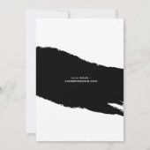 ウェディングモダン写真とブラシストロークの日付を保存 招待状 (裏面)