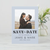 ウェディングモダン写真と日付カードを保存 招待状 (スタンド正面)