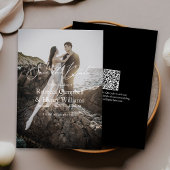 ウェディングモダン写真と日付招待状を保存 招待状