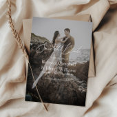 ウェディングモダン写真と日付招待状を保存 招待状