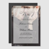 ウェディングモダン日付の保存 |オーバーレイ付き写真 マグネット招待状 (正面/裏面)