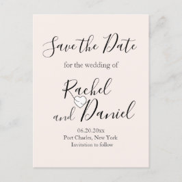 ウェディングモダン日付の保存 ポストカード