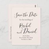 ウェディングモダン日付の保存 ポストカード (正面/裏面)