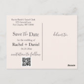 ウェディングモダン日付の保存 ポストカード (裏面)