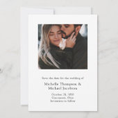 ウェディングモダン日付の写真を保存 セーブザデート (裏面)