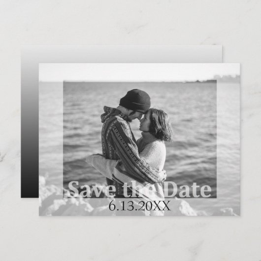 ウェディングモダン日付の写真を保存 ポストカード (正面/裏面)