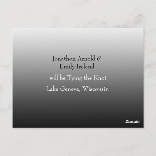 ウェディングモダン日付の写真を保存 ポストカード (裏面)