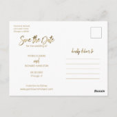 ウェディングモダン日付の写真を保存 ポストカード (裏面)