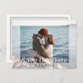 ウェディングモダン日付の写真ポストカードを保存 ポストカード (正面/裏面)