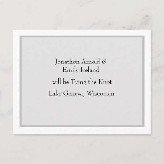 ウェディングモダン日付の写真ポストカードを保存 ポストカード (裏面)