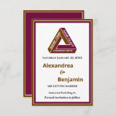 ウェディングモダン日付を保存する新しい日付カード セーブザデート (正面/裏面)