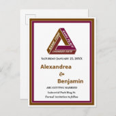 ウェディングモダン日付を保存する新しい日付カード 案内ポストカード (正面/裏面)