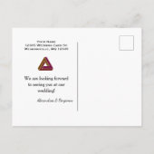 ウェディングモダン日付を保存する新しい日付カード 案内ポストカード (裏面)