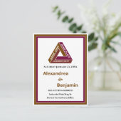 ウェディングモダン日付を保存する新しい日付カード 案内ポストカード (スタンド正面)