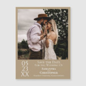 ウェディングモダン日付を保存フォトタンマグネット (正面)