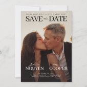 ウェディングモダン日付ムービーのポストカードを保存 セーブザデート (正面)