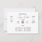 ウェディングモダン・パーティーの服装 |の結婚カラーカード 招待状 (正面)