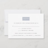 ウェディングモダンRSVPカード（食事の選択あり） |石板 出欠カード (正面)