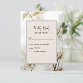 ウェディングモダンRSVPソフトフローラコンテンポラリー 出欠カード (スタンド正面)
