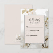 ウェディングモダンRSVPソフトフローラコンテンポラリー 出欠カード (正面/裏面)