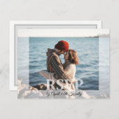 ウェディングモダンRSVPフォトカードの追加 ポストカード (正面/裏面)