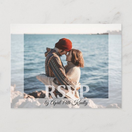 ウェディングモダンRSVPフォトカードの追加 ポストカード (正面)