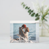 ウェディングモダンRSVPフォトカードの追加 ポストカード (スタンド正面)