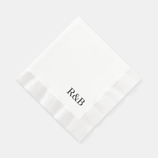 ウェディングモノグラムのレセプションカクテル 縁ありランチョンナプキン (角)