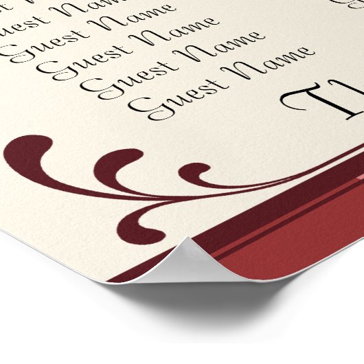 ウェディングモノグラムのレセプション座席表 ポスター (角)