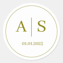 ウェディングモノグラムイニシャルステッカー,  パーソナライズド ラウンドシール