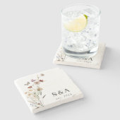 ウェディングモノグラムコースター ストーンコースター (横)