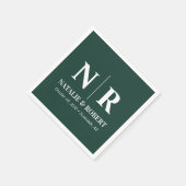 ウェディングモノグラム 花嫁と花婿のイニシャル エレガント スタンダードカクテルナプキン (角)