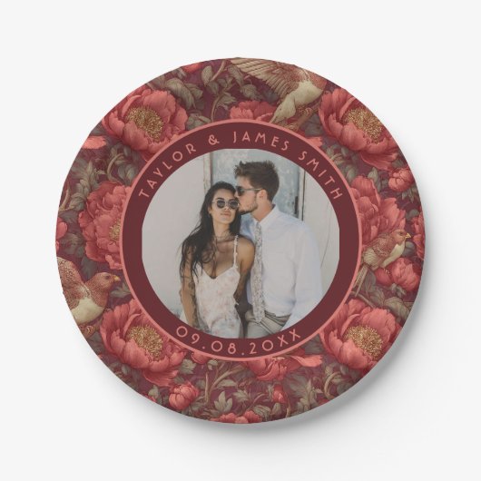 ウェディングユニークパーティーの牡丹プレート ペーパープレート (正面)