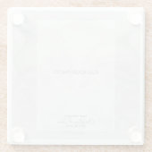 ウェディングユニーク日付を保存する写真を追加 ガラスコースター (裏面)