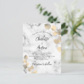 ウェディングユーカリ大理石ゴールド インビテーションポストカード (スタンド正面)