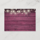 ウェディングライト素朴レッド・ウッド結婚ズ エンクロージャーカード (裏面)