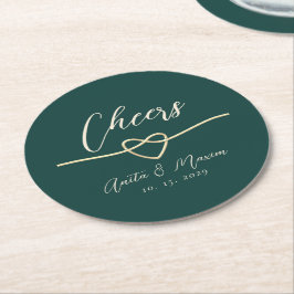 ウェディングラウンドドリンクコースター Cheers ラウンドペーパーコースター