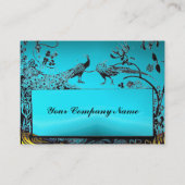 ウェディングラブバード, 黒と白, 青とアクアマリン 名刺 (裏面)