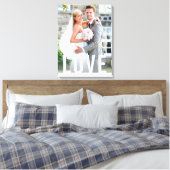 ウェディングラブメモリー シンプル ボールド ホワイト タイプ オーバーレイ キャンバスプリント (インサイチュ (寝室))