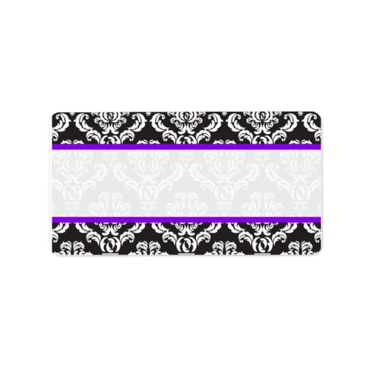 ウェディングラベルダマスクパープル ラベル (正面)