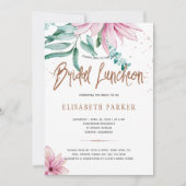 ウェディングランチョンブラッシュピンクコッパーウェディングシャワー 招待状 (正面)