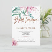 ウェディングランチョンブラッシュピンクコッパーウェディングシャワー 招待状 (スタンド正面)