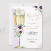 ウェディングランチ パープルゴールド ブライダルシャワー 招待状 (正面)