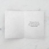 ウェディングリボンとゴールドハートリング カード (内部)