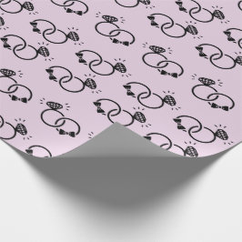 ウェディングリングのブライダルシャワーギフト用シームレスラッピングペーパー ラッピングペーパー