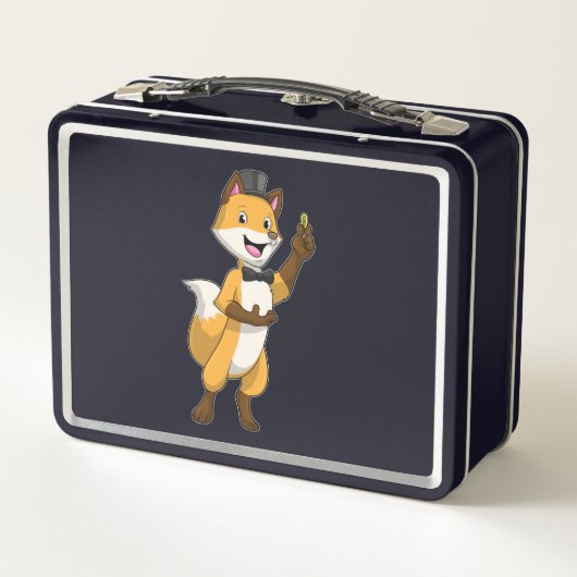 ウェディングリングをつけた花婿としての狐 メタルランチボックス (裏面)