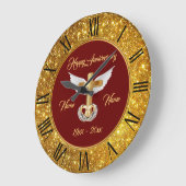 ウェディングリング オーダーメイド ゴールド クロス アニバーサリー ラージ壁時計 (傾斜)